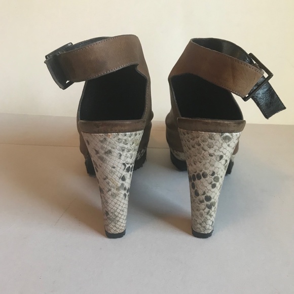 All Saints Brown Leather Strap Clog Heels Size 39 (EUR) - Picture 4 of 7